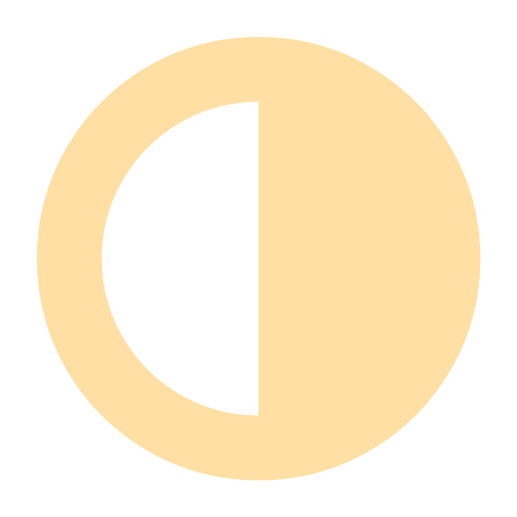 Yellow semi-circle icon