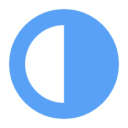 Blue semi-circle icon