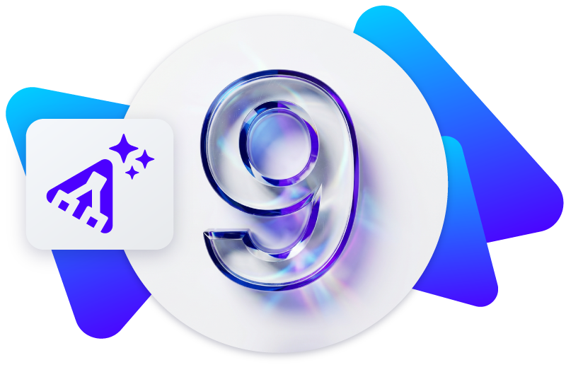 Puppet Intelligence logo with the number 9.
