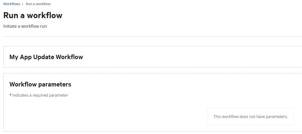 Run workflows parameter